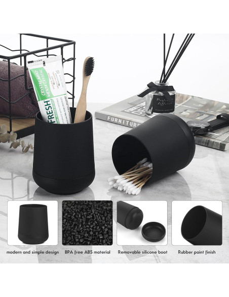 Soporte para Cepillos de Dientes GAHEFY Negro Mate Antideslizante Soporte para Cepillos de Dientes GAHEFY Negro Mate Antideslizante