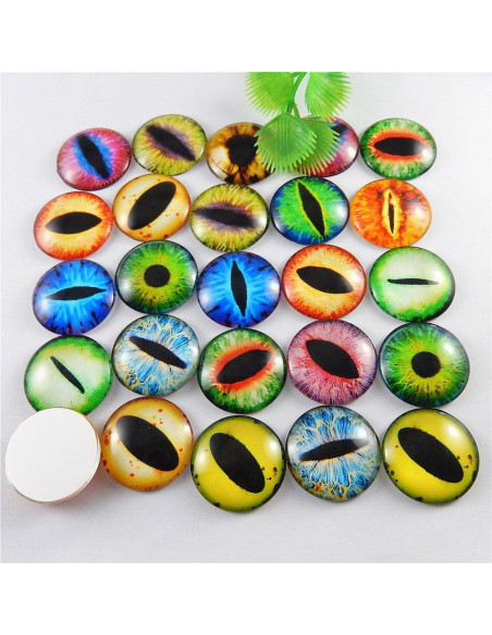 Cabochones de Vidrio 30mm Julie Wang 20 Piezas Ojos Dragón Cabochones de Vidrio 30mm Julie Wang 20 Piezas Ojos Dragón