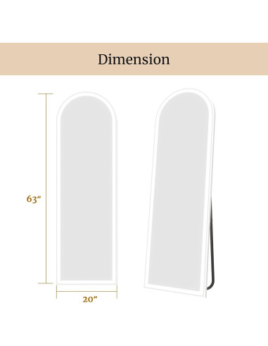 Espejo de Cuerpo Entero LED LDB_BUILDING 160x50.8 cm 3 Modos