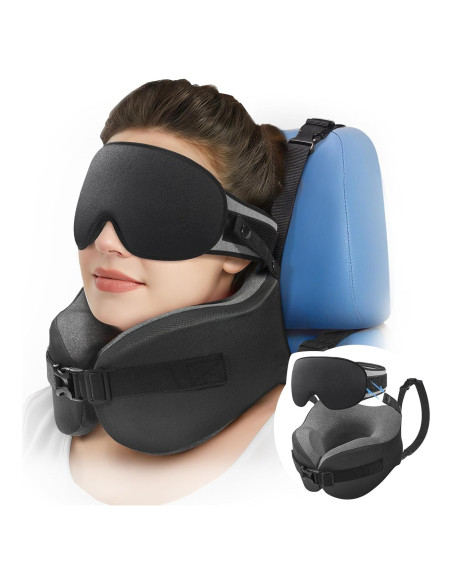 Almohada de Viaje YFONG con Máscara de Ojos 3D Negra Almohada de Viaje YFONG con Máscara de Ojos 3D Negra