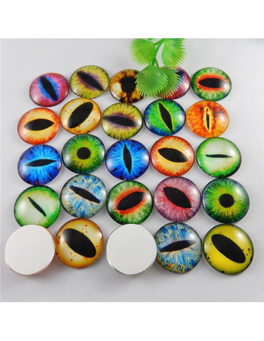 Cabochones de Vidrio 30mm Julie Wang 20 Piezas Ojos Dragón