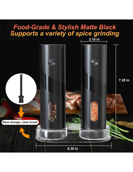 Juego de Molinillos Eléctricos de Sal y Pimienta JIDSPWLS 2 Piezas