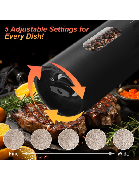 Juego de Molinillos Eléctricos de Sal y Pimienta JIDSPWLS 2 Piezas