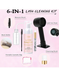 Kit de Limpieza de Pestañas EMEDA con Ventilador y Champú 60ml 2