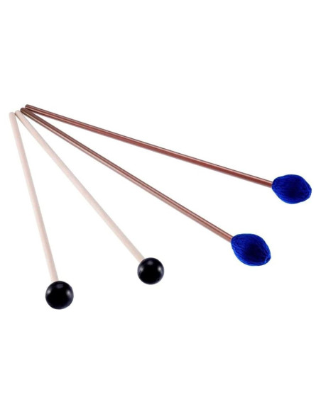 Mazas de Marimba 1 Par Hilo Azul y 1 Par Goma con Mango Madera Mazas de Marimba 1 Par Hilo Azul y 1 Par Goma con Mango Madera