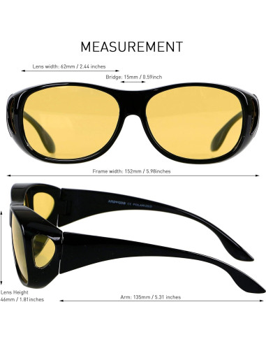 Gafas de Visión Nocturna ANDWOOD Polarizadas Ajuste M