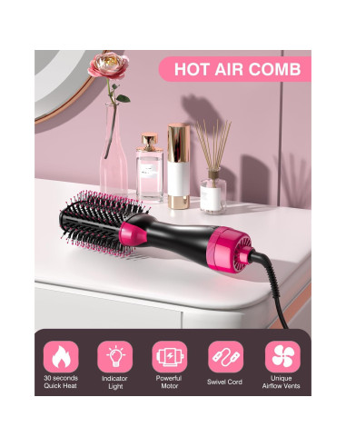 Cepillo Secador de Cabello 4 en 1 TYHGSF Rosa 0.61 kg