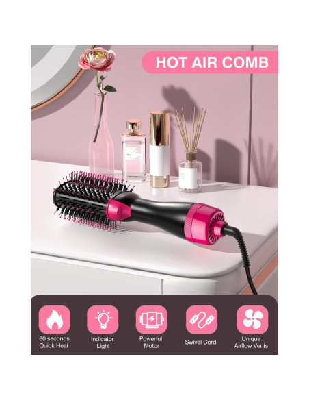 Cepillo Secador de Cabello 4 en 1 TYHGSF Rosa 0.61 kg Cepillo Secador de Cabello 4 en 1 TYHGSF Rosa 0.61 kg
