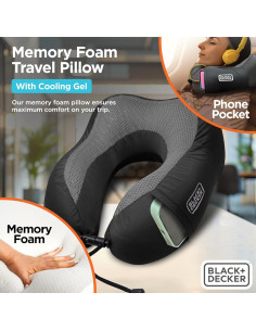 Almohada de Cuello BLACK+DECKER Espuma Memoria Gel Refrigerante 2
