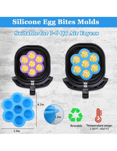 Molde de Silicona para Huevos XANGNIER, 2 Pzs, Azul/Púrpura