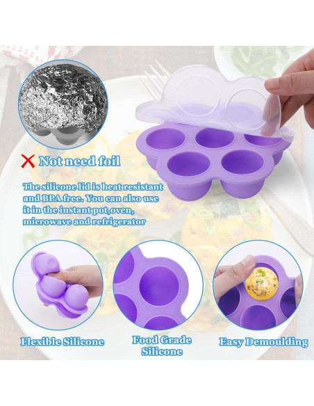 Molde de Silicona para Huevos XANGNIER, 2 Pzs, Azul/Púrpura Molde de Silicona para Huevos XANGNIER, 2 Pzs, Azul/Púrpura