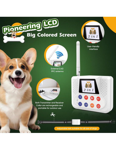 Cerca Inalámbrica para Perros NBSUN con Pantalla LCD 2025