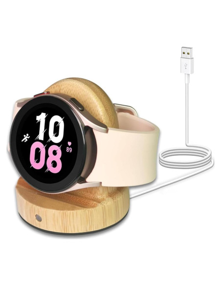 Base de Carga Inalámbrica Rápida para Samsung Galaxy Watch - Bambú Base de Carga Inalámbrica Rápida para Samsung Galaxy Watch - Bambú