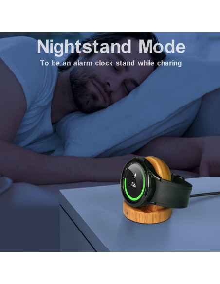 Base de Carga Inalámbrica Rápida para Samsung Galaxy Watch - Bambú Base de Carga Inalámbrica Rápida para Samsung Galaxy Watch - Bambú