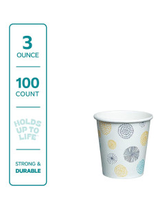 Vasos de Papel Desechables GUSTO 85g 100 Unidades Florales 2