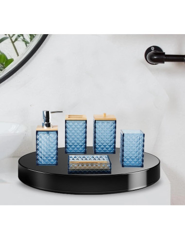 Juego de Accesorios de Baño Azul TUANYO 6 Piezas Acrílico