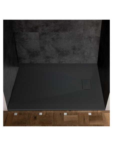 Base de Ducha Woodbridge 120x80 cm Sin Umbral Negro Base de Ducha Woodbridge 120x80 cm Sin Umbral Negro