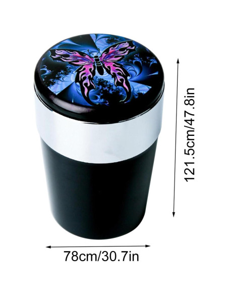 Basurero de coche MeiBoAll con tapa y luz LED azul, 0.13 kg Basurero de coche MeiBoAll con tapa y luz LED azul, 0.13 kg