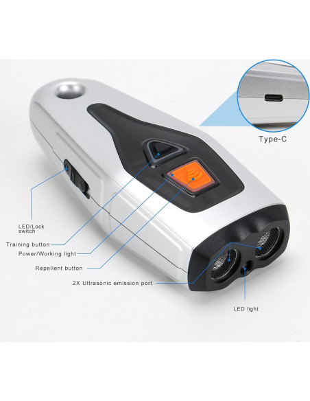 Dispositivo Antiladridos Ultrasonido AFFLAT con Linterna LED Dispositivo Antiladridos Ultrasonido AFFLAT con Linterna LED