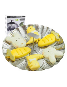 Cesta de Vapor Plegable Acero Inoxidable 11" para Verduras