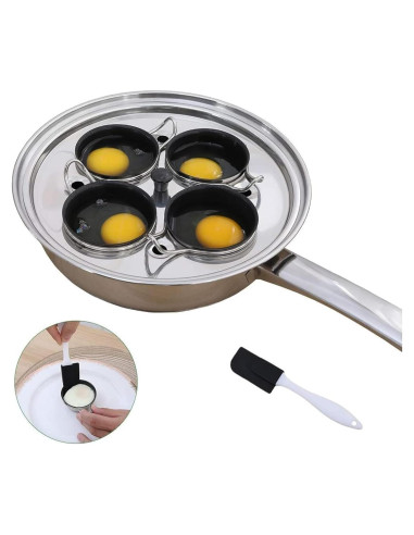 Sartén para pochar huevos CozyKit 4 tazas acero inoxidable