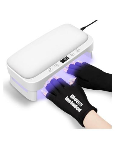 Lámpara de Uñas UV Madenia con Reposabrazos y Guantes, 25cm