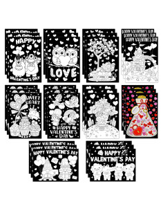 Zhanmai 30 Piezas Carteles de San Valentín para Colorear DIY