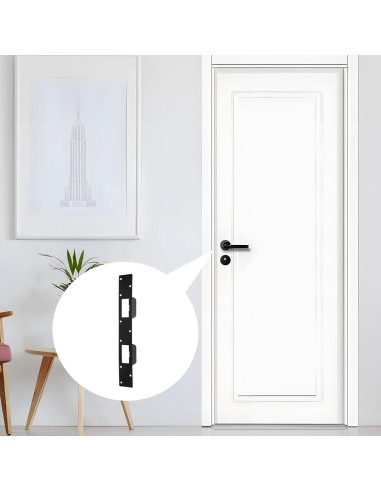 Placa de refuerzo para cerradura Semetall - Negra - 4.13 x 27.94 cm
