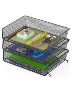 Organizador de Documentos Apilable Simple Houseware Negro