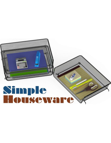 Organizador de Documentos Apilable Simple Houseware Negro