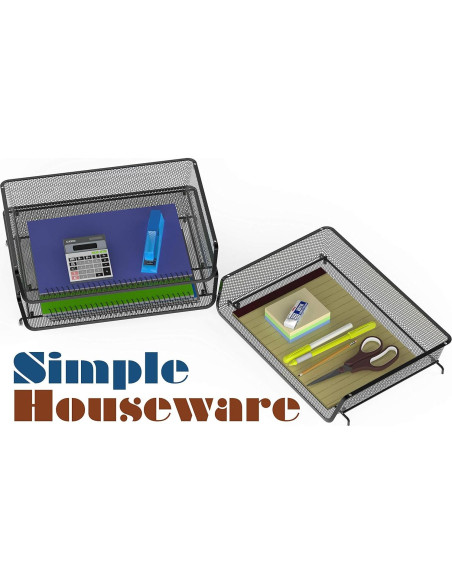 Organizador de Documentos Apilable Simple Houseware Negro Organizador de Documentos Apilable Simple Houseware Negro