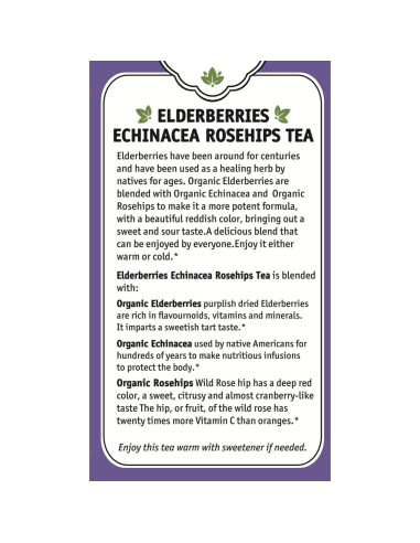 Té Herbal Orgánico Sin Cafeína Herbal Cup Echinacea Rosa Mosqueta 96g