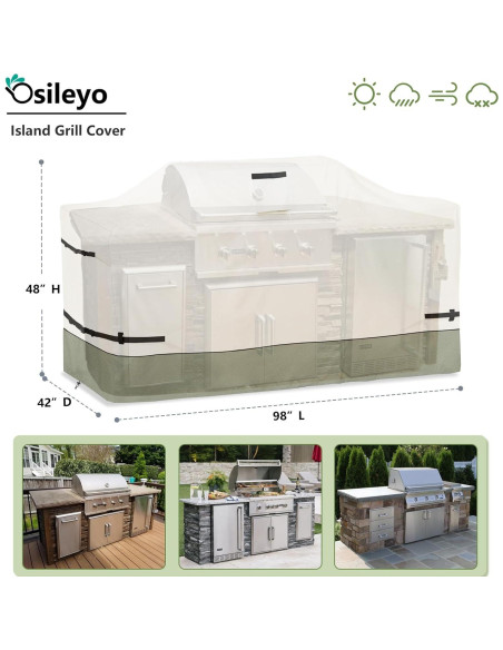 Funda para Parrilla de Isla Osileyo 2.49m Impermeable 600D Funda para Parrilla de Isla Osileyo 2.49m Impermeable 600D
