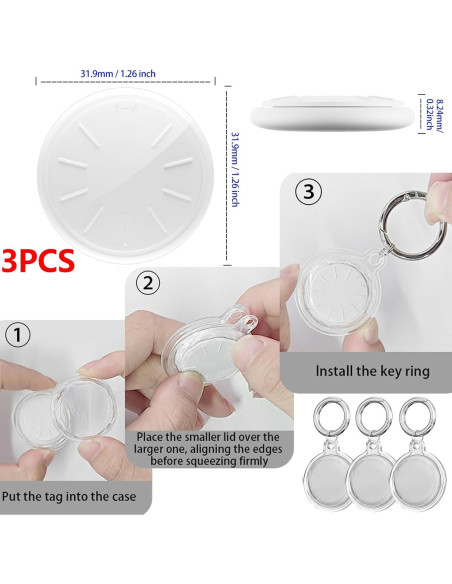 Paquete de 3 rastreadores Bluetooth LAOLASEED HTAG - Localizador de llaves Paquete de 3 rastreadores Bluetooth LAOLASEED HTAG - Localizador de llaves