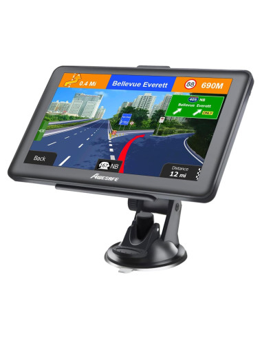 GPS para Coche AWESAFE 7" Pantalla Táctil Mapa 2025
