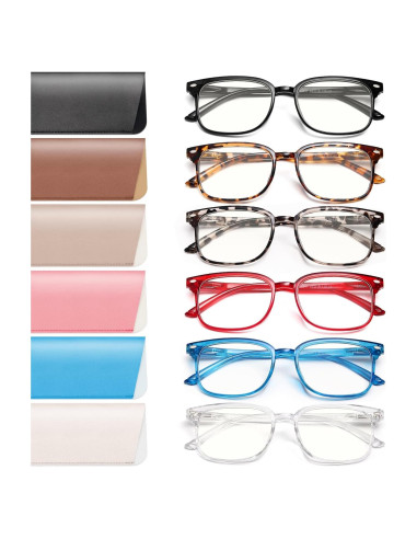Gafas de Lectura NOVIVON 6 Paquetes con Bloqueo Luz Azul
