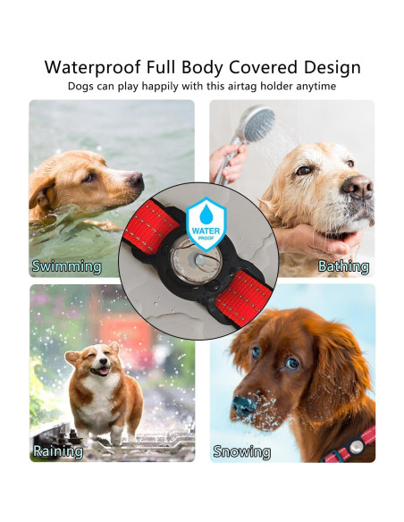 Soporte para Collar de Perro ZYRAPRO AirTag Impermeable 2 Pcs Soporte para Collar de Perro ZYRAPRO AirTag Impermeable 2 Pcs