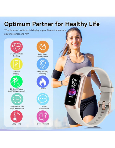 Rastreador de Fitness APPBYER C60 - Monitoreo Cardíaco y Sueño