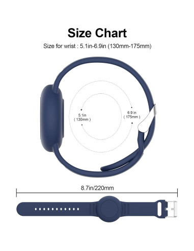 Pulsera Impermeable para AirTag Meliya Niños 2 Pzas Ajustable