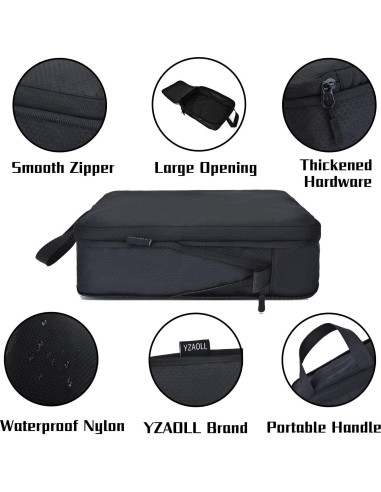 Cubos de Compresión YZAOLL 3 Set Negro para Viaje 39.6x29.2cm