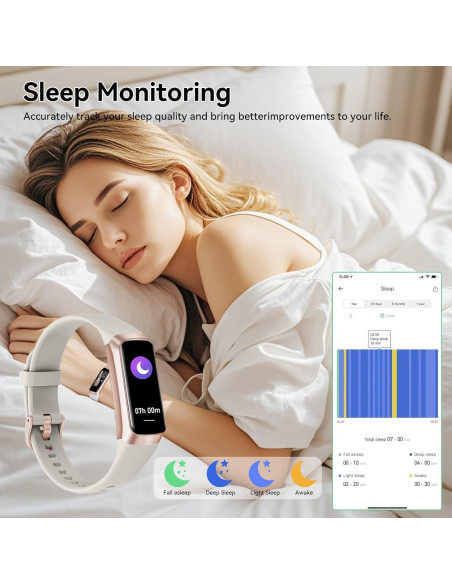 Rastreador de Fitness APPBYER C60 - Monitoreo Cardíaco y Sueño Rastreador de Fitness APPBYER C60 - Monitoreo Cardíaco y Sueño
