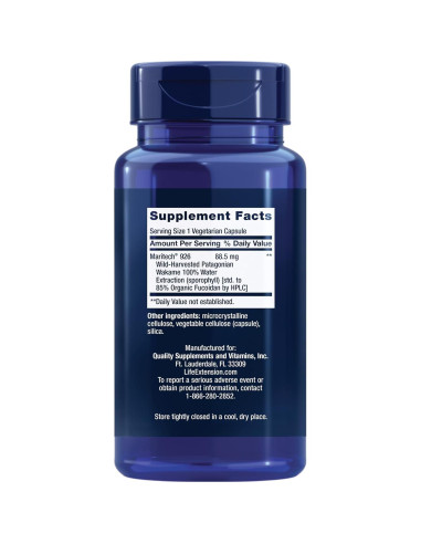Suplemento Fucoidan Life Extension 60 Cápsulas Vegetales