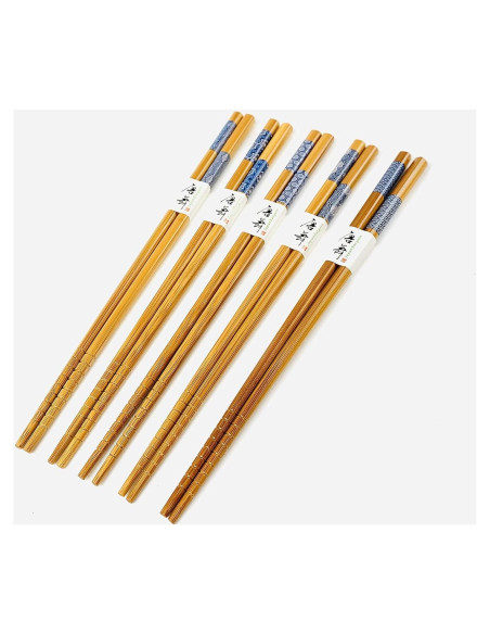 Juego de 5 pares de palillos de bambú JapanBargain 23 cm Juego de 5 pares de palillos de bambú JapanBargain 23 cm