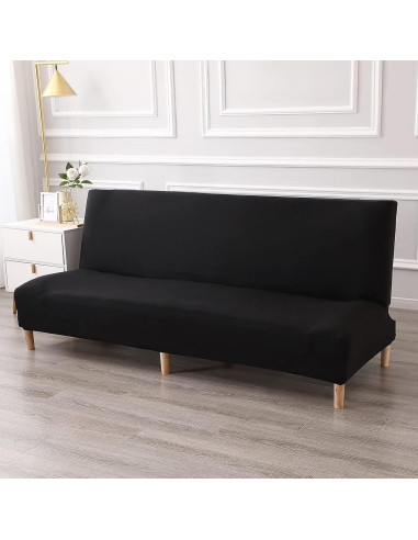 Funda de Futón WOMACO Negra para Sofá Cama 63-75 Pulgadas