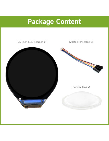Módulo LCD Redondo Waveshare 0.71" IPS 160x160 SPI