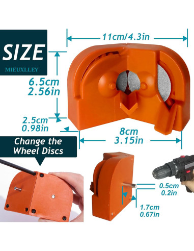 Afilador de Brocas Eléctrico MIEUXLLEY Grande Naranja