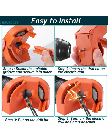 Afilador de Brocas Eléctrico MIEUXLLEY Grande Naranja Afilador de Brocas Eléctrico MIEUXLLEY Grande Naranja
