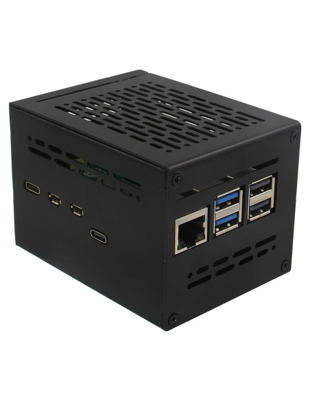 Caja de Metal Geekworm X1200-C1 para Raspberry Pi 5 con UPS Caja de Metal Geekworm X1200-C1 para Raspberry Pi 5 con UPS