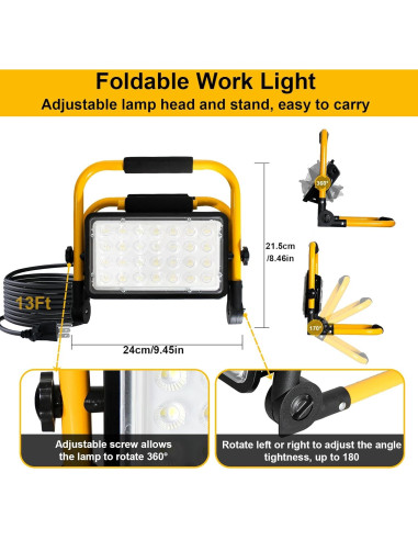Luz de Trabajo LED 5000LM CREATESTAR con Soporte Ajustable