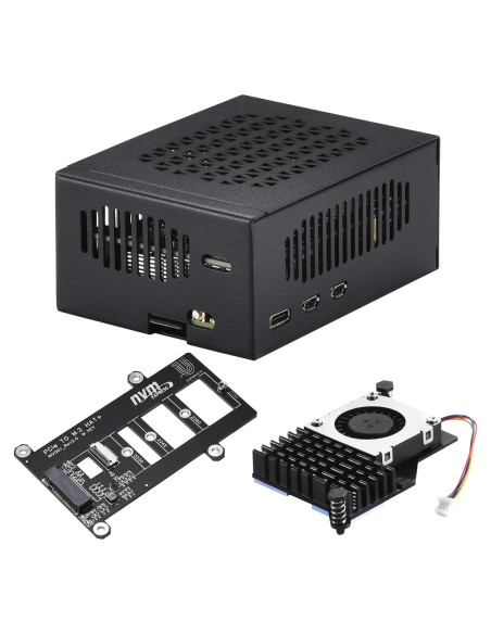 Caja de metal iUniker para Raspberry Pi 5 con enfriador y placa NVMe Caja de metal iUniker para Raspberry Pi 5 con enfriador y placa NVMe